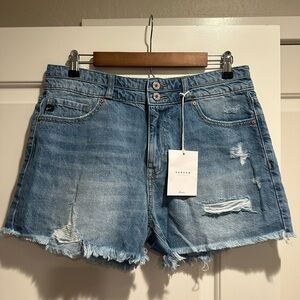 KanCan Light Blue Distressed Jean Shorts